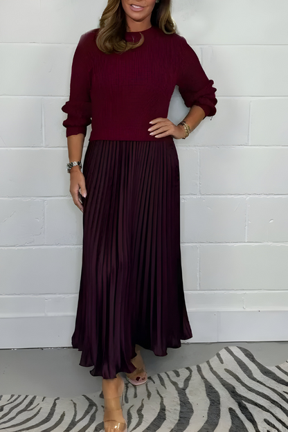 Elara™ | Elegante maxi abito plissettato