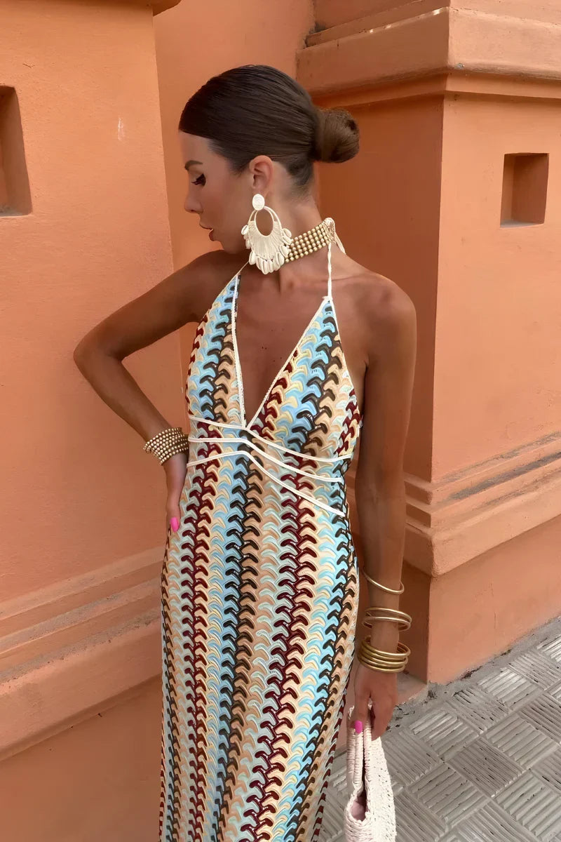 Solena™ | Abito maxi boho con schiena scoperta