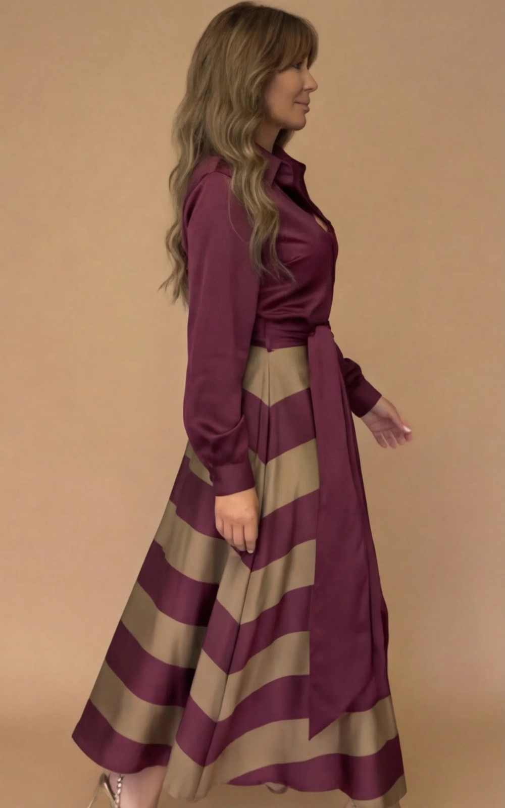 Romy™ | Elegante Maxi Abito a Righe