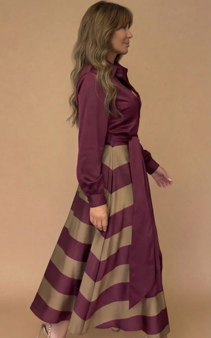 Romy™ | Elegante Maxi Abito a Righe