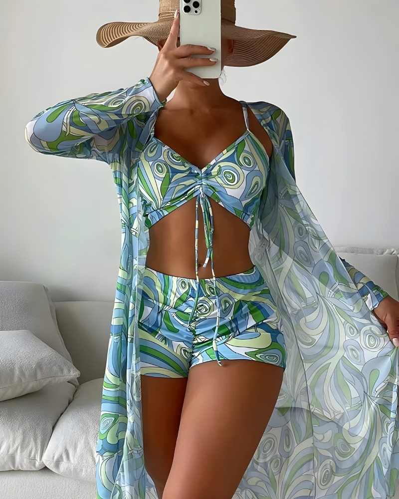 Noëlle™ | Set Bikini Elegante a Tre Pezzi