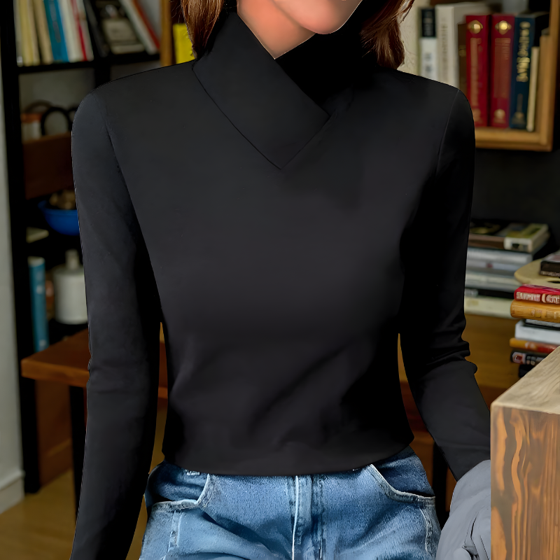 Mira™ | Elegante Top Minimal a Maniche Lunghe