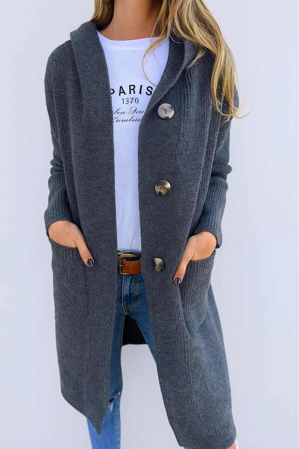 Sola™ | Elegante cardigan con cappuccio