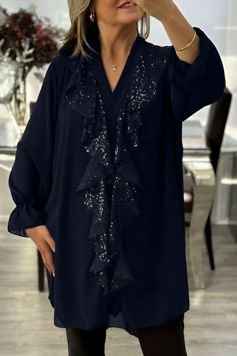 Livia™ | Elegante Blusa in Chiffon con Rouches
