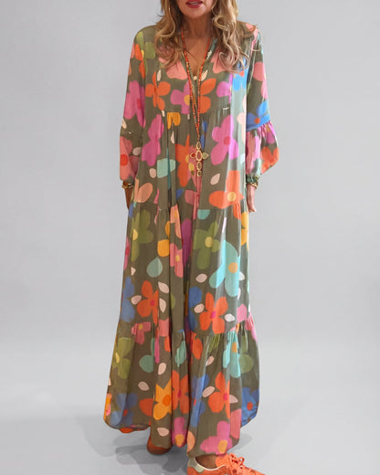 Zavi™ | Abito Maxi a Fiori Elegante