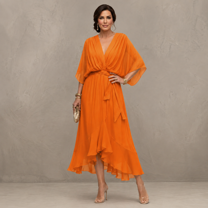 Marta™ | Elegante Abito Midi in Chiffon