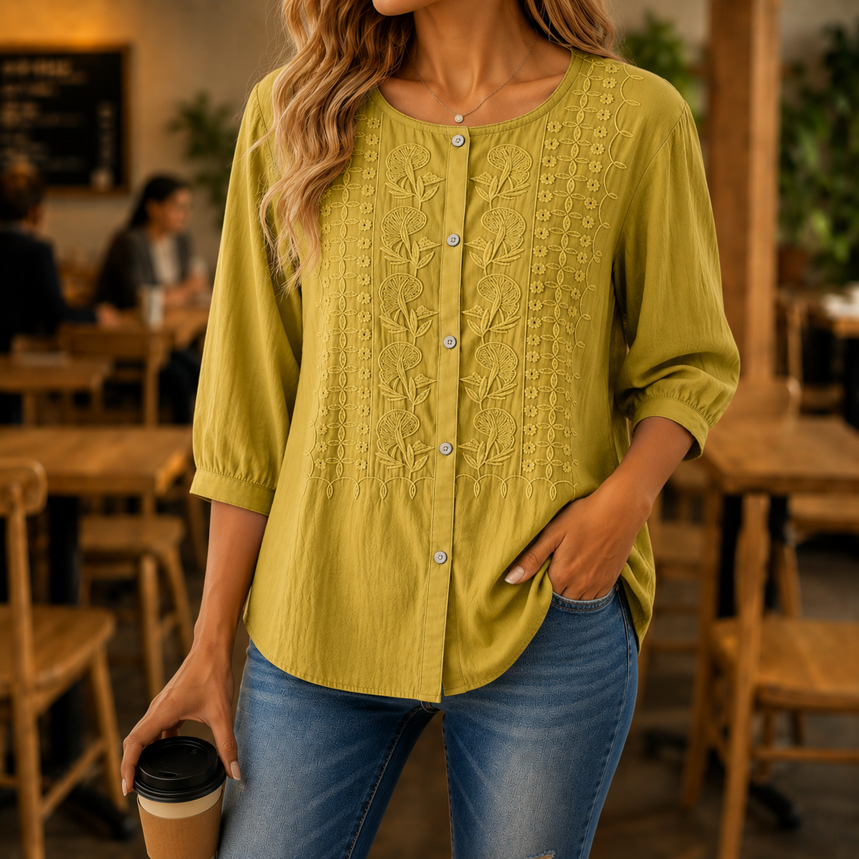 1 + 1 gratis Amelie™ | Elegante Blusa Ricamata