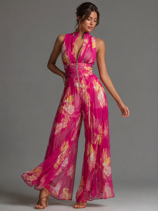 Nicole™ | Elegante Tuta Chiffon con Fiori