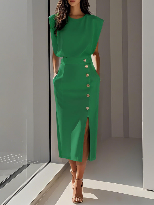 Celina™ | Elegante Abito Midi Senza Maniche