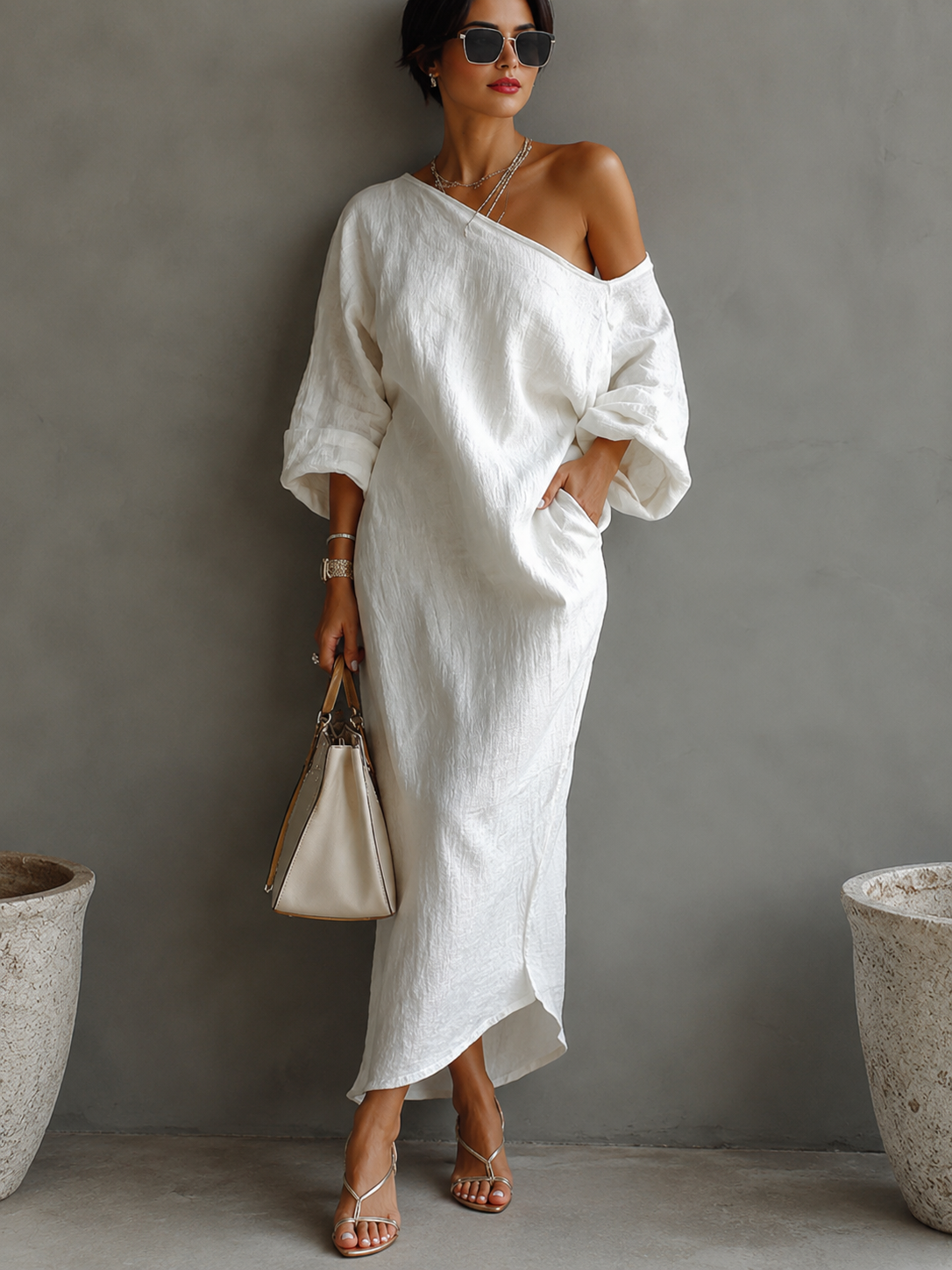 Daniella™ | Abito Maxi Astratto Fluido
