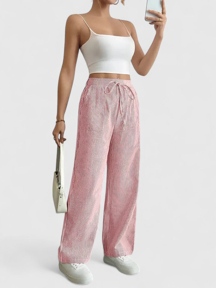 Dominique | Pantaloni ampi e confortevoli con dettagli eleganti.