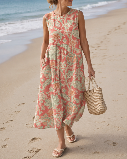 Coralie™ | Abito Midi Floreale Camuffante per la Pancia