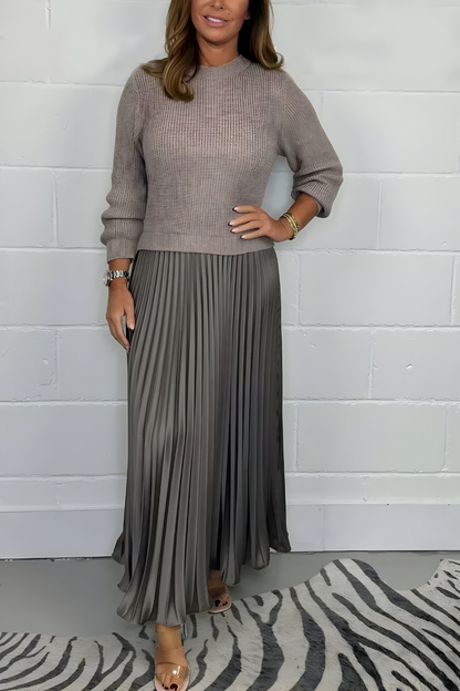 Elara™ | Elegante maxi abito plissettato