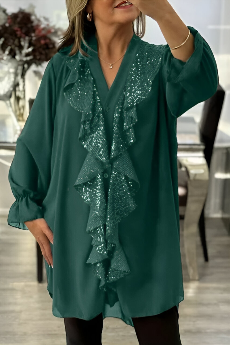 Livia™ | Elegante Blusa in Chiffon con Rouches