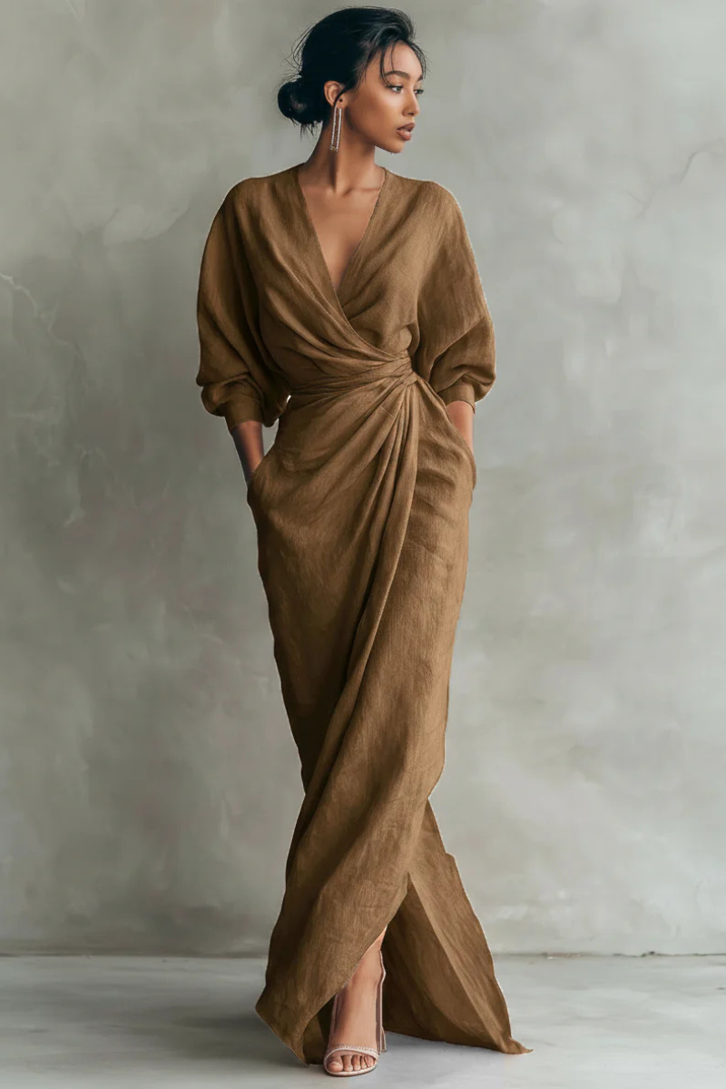 Nina™ | Abito Maxi Avvolgente Elegante