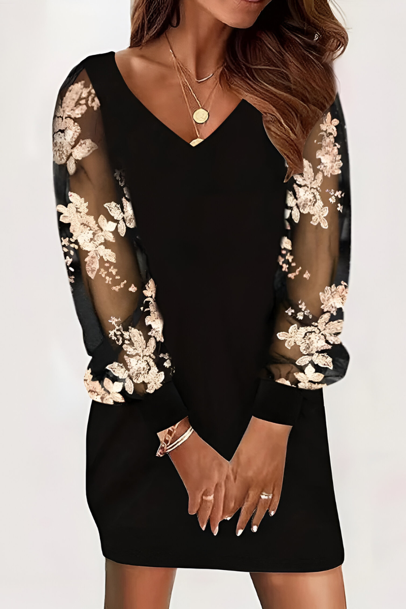 Mila™ | Elegante Abito con Maniche in Pizzo