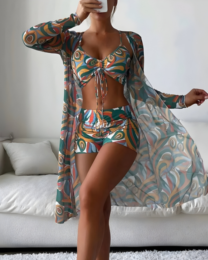 Noëlle™ | Set Bikini Elegante a Tre Pezzi
