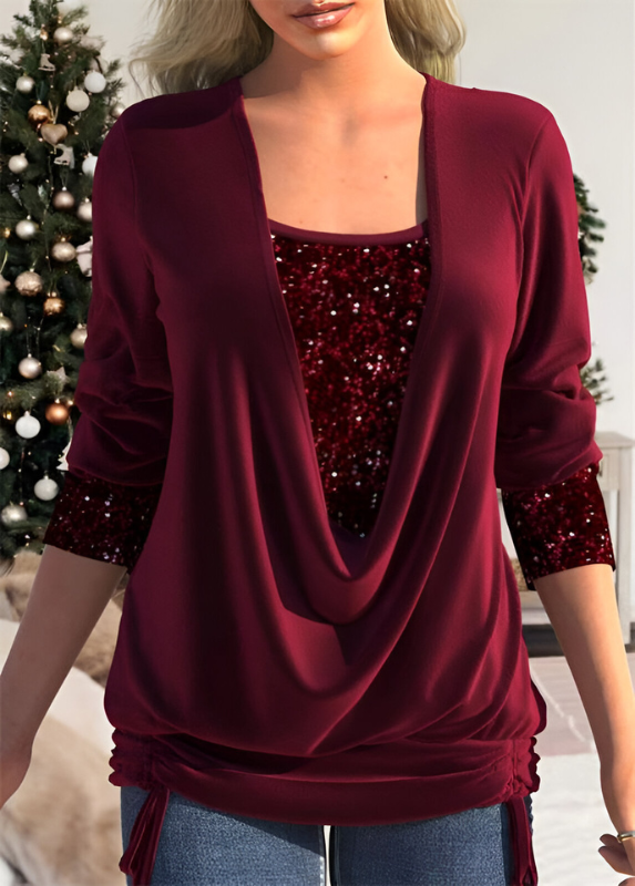Tess™ | Top Sequin Tuxedo dal taglio sciolto