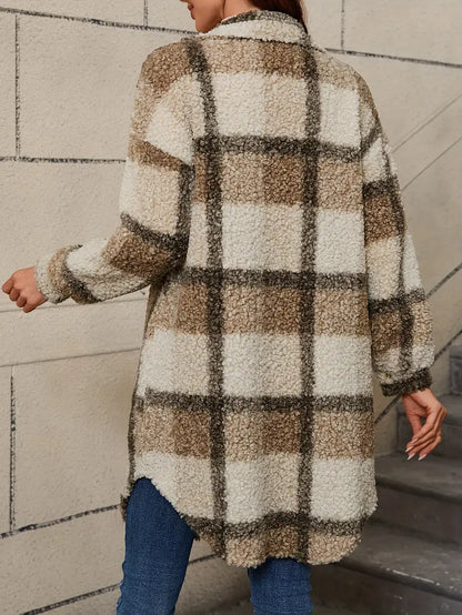 Isabelle™ | Giacca teddy a quadri confortevole