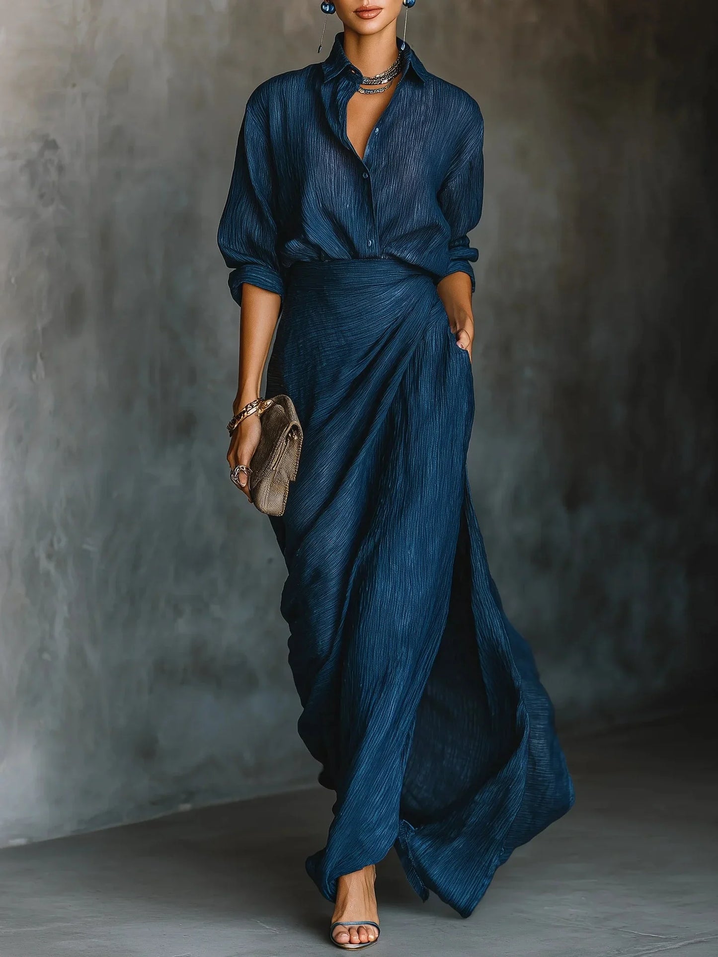 Nayla™ | Outfit maxi plissettato elegante