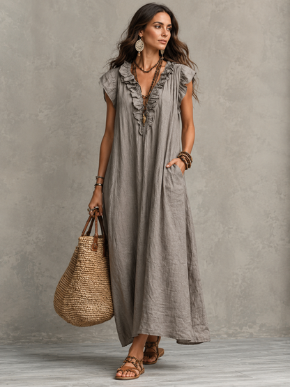 Camélia™ | Maxi Dress Bohemien Camuffante per Pancia