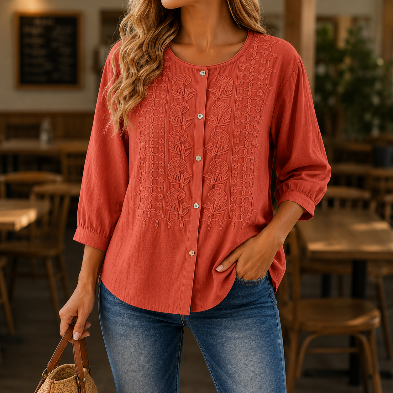 1 + 1 gratis Amelie™ | Elegante Blusa Ricamata
