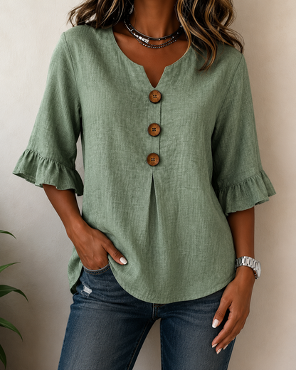 Amelie™ | Blusa Camuffa Pancia con Bottoni