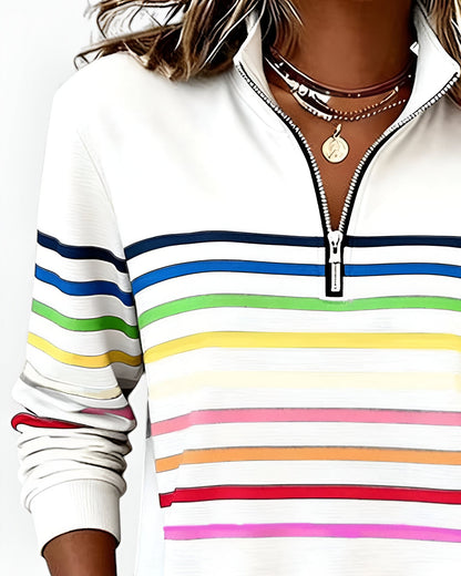 Kira™ | Maglione a zip a righe confortevole