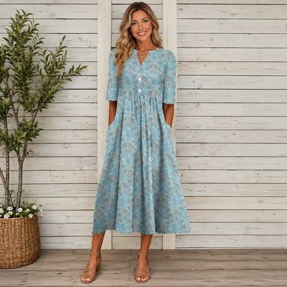 Danica™ | Abito Midi Floreale Camuffa Pancia