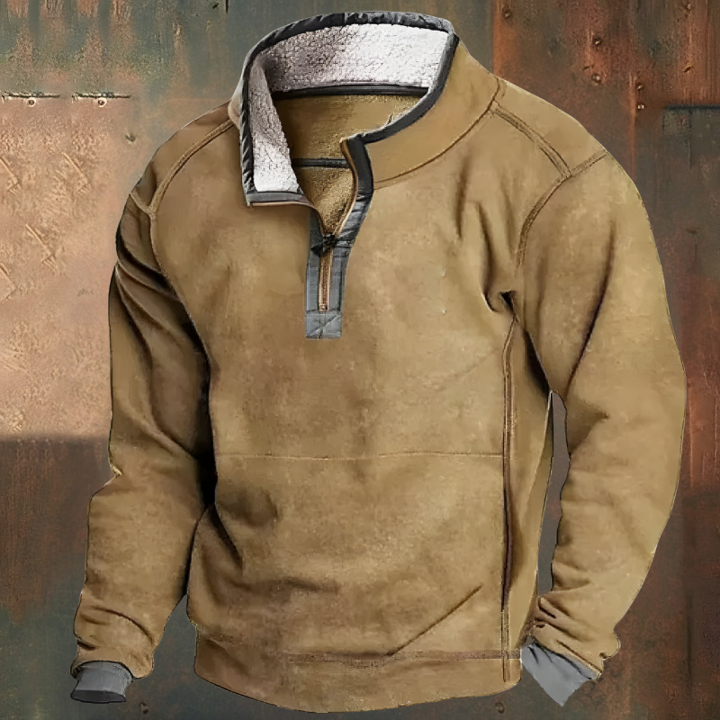 Roan™ | Maglione Casual Ricamato a Mezzo Zip