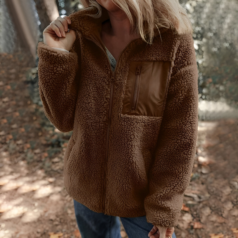 Faye™ | Giacca in Teddy Fleece Calda con Zip