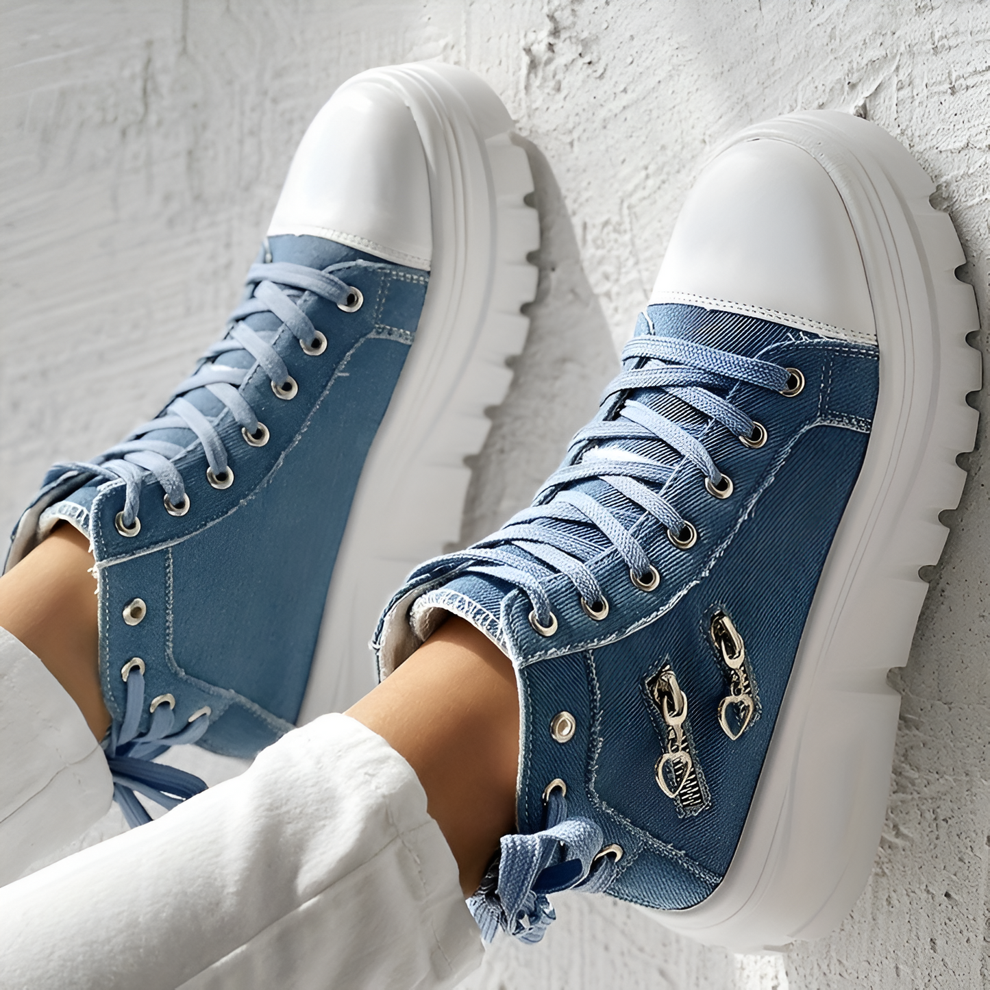 Elin™ | Sneakers Alte Ortopediche in Denim