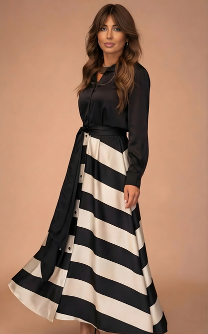 Romy™ | Elegante Maxi Abito a Righe
