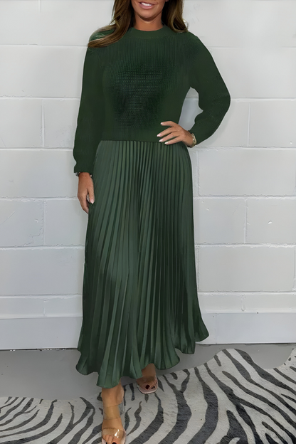 Elara™ | Elegante maxi abito plissettato