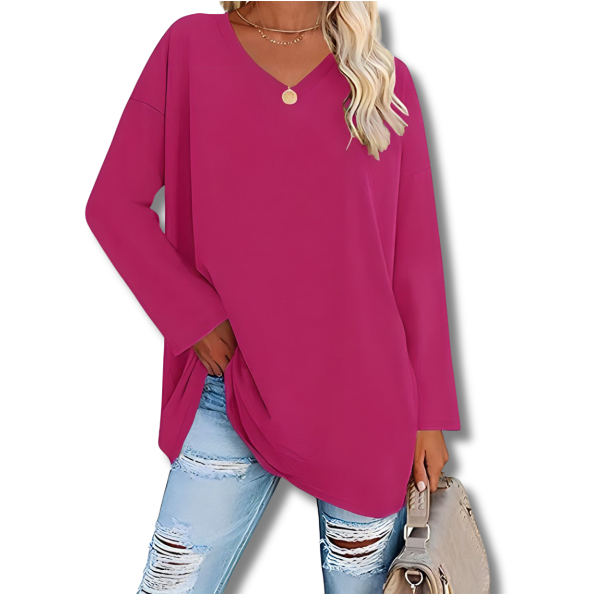 Letizia™ | Maglione a maniche lunghe con scollo a V