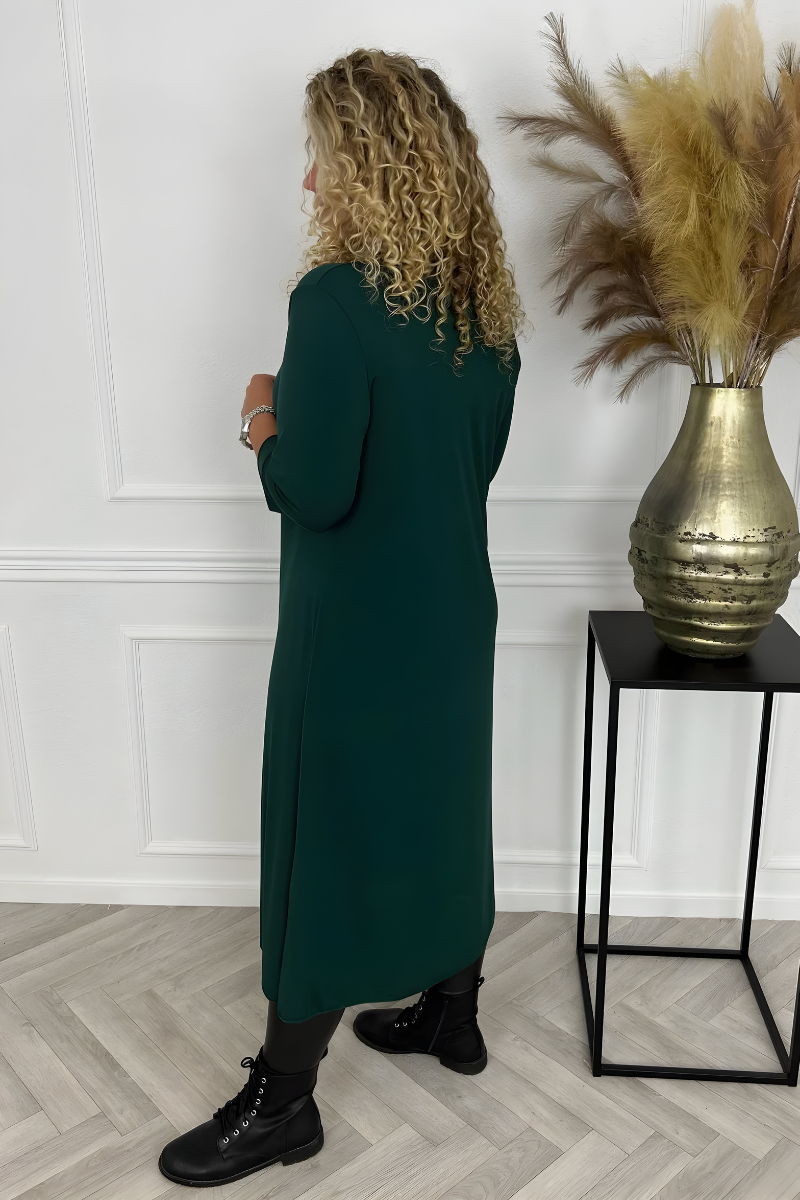 Olivia | Abito Camicia Maxi In Seta Antipiega