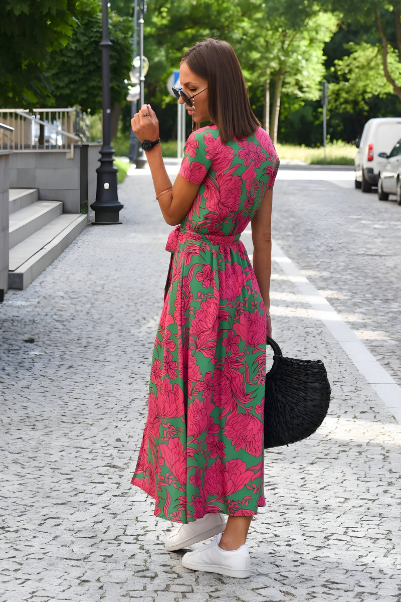 Neria™ | Elegante maxi abito stampato