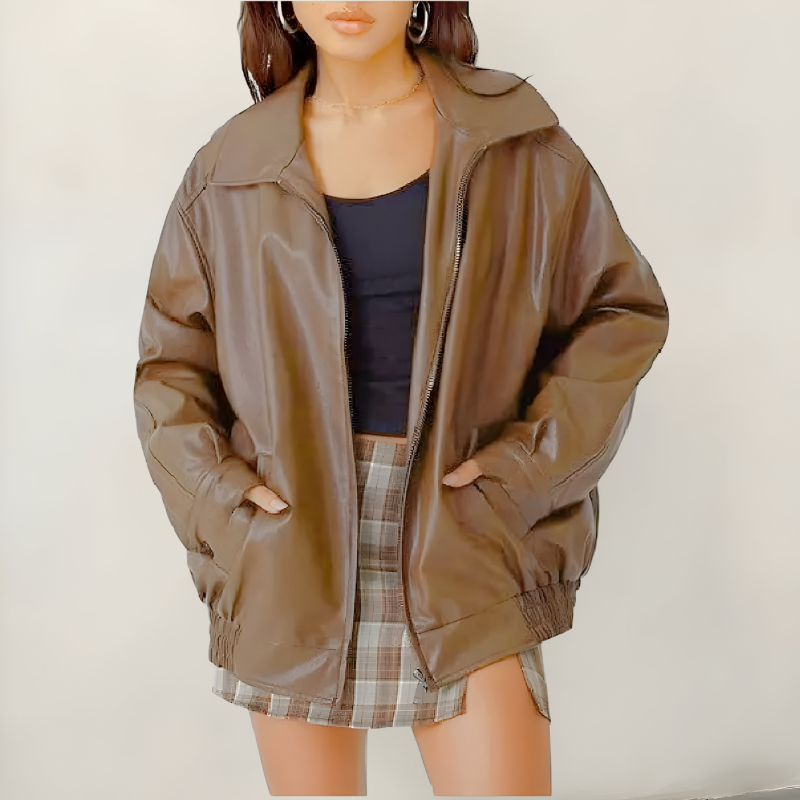 Mira | Giacca oversize elegante in pelle