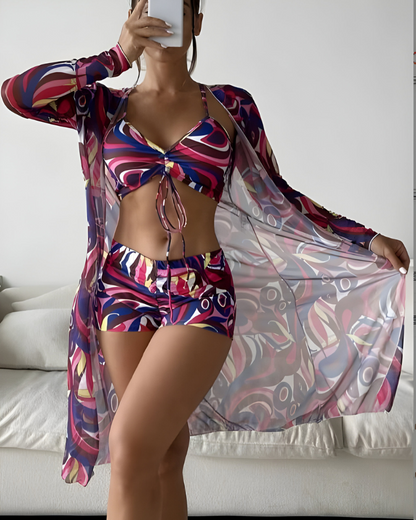 Noëlle™ | Set Bikini Elegante a Tre Pezzi