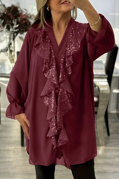 Livia™ | Elegante Blusa in Chiffon con Rouches