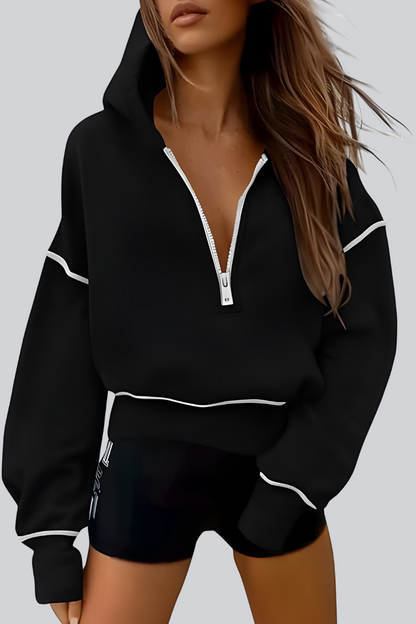 Élise™ | Luxe Half-Zip Hoodie con Vestibilità Relaxed