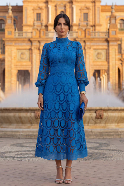 Vira™ | Elegante Abito Midi in Pizzo