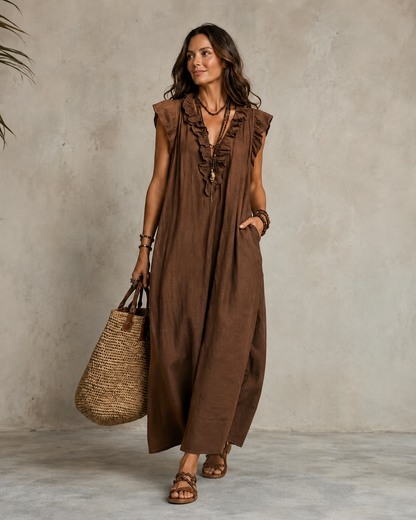 Renata™ | Elegante Abito Camuffa Pancia con Rouches