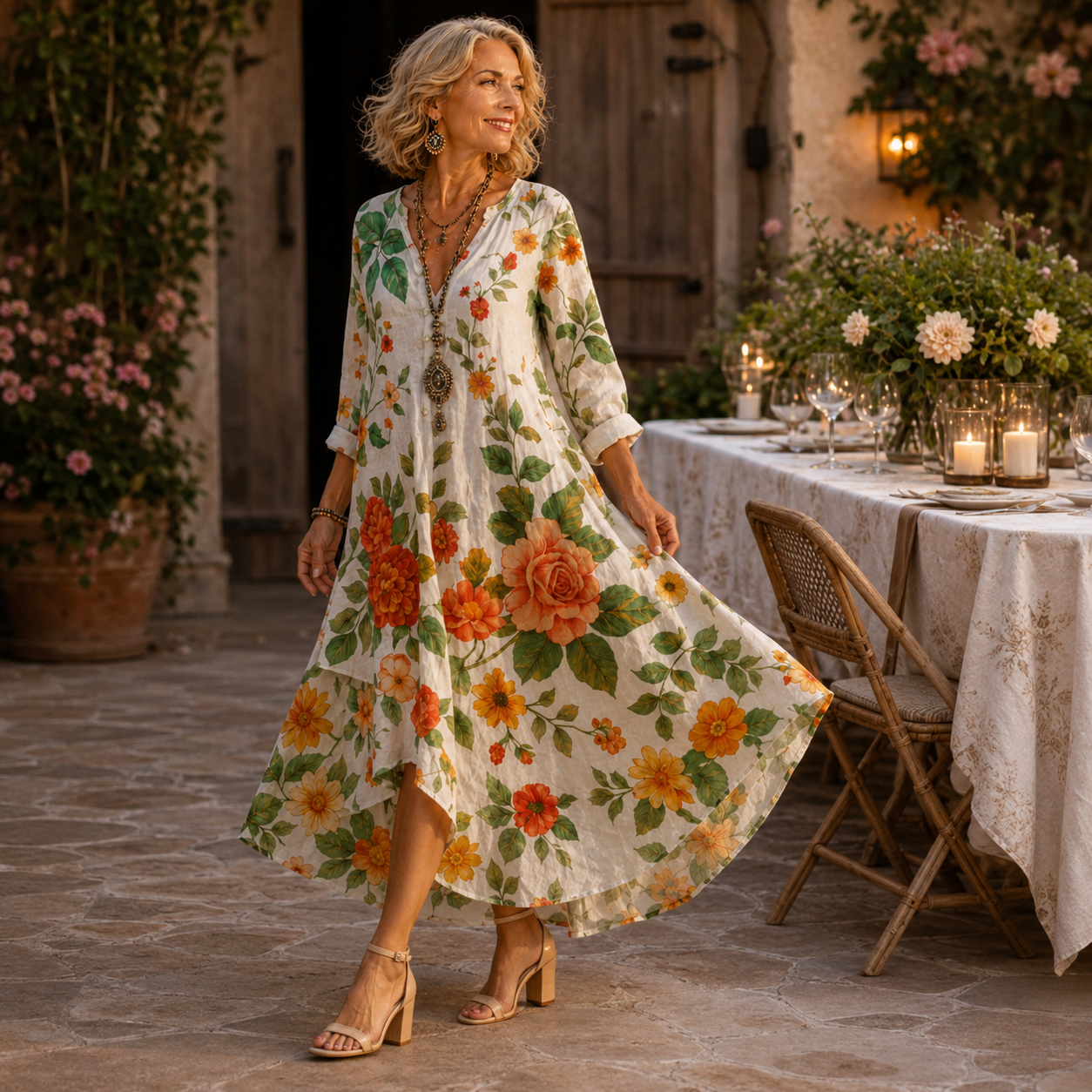 Jolene™ | Elegante Abito a Fiori Camuffa Pancia
