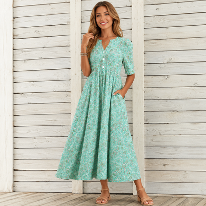 Danica™ | Abito Midi Floreale Camuffa Pancia