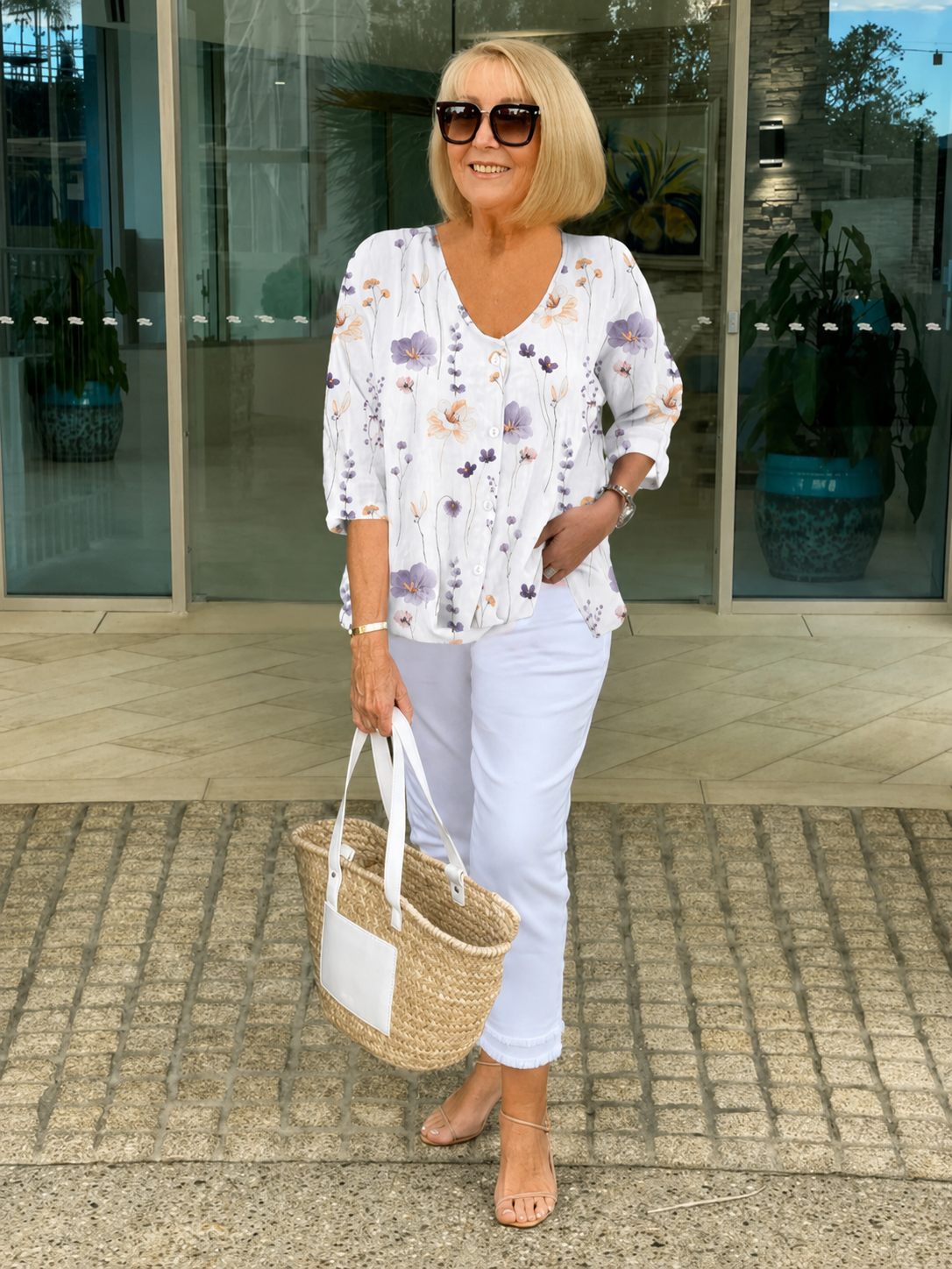 Elanna™ | Blusa con Fiori che Copre la Pancia