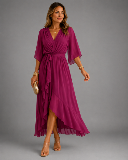 Isabelle™ | Abito Maxi in Chiffon Camuffa Pancia