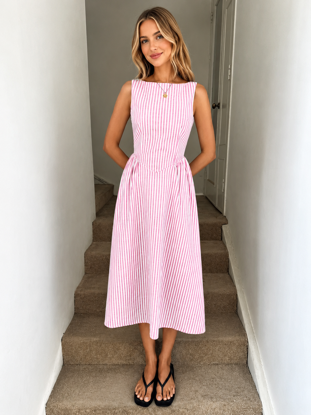 Denise™ | Elegante Abito Midi Camuffa Pancia