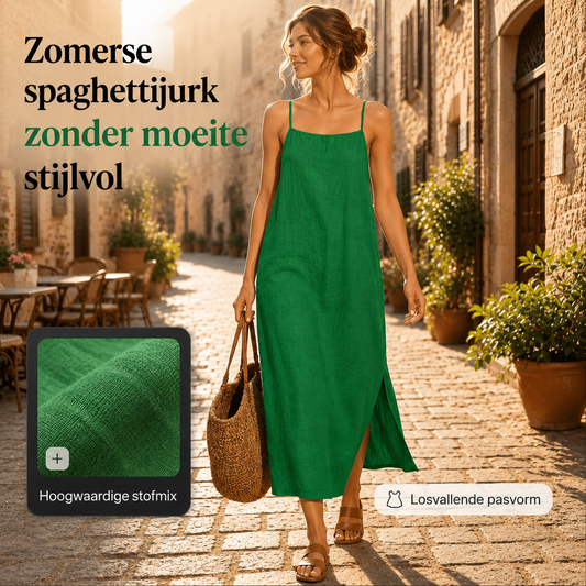 Ivara™ | Maxi Abito in Stile Lino con Copertura per Pancia