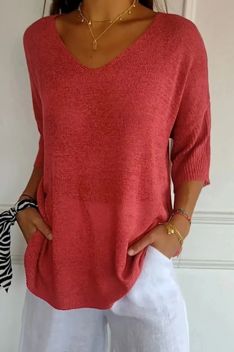 Leni™ | Top Casual Morbido con Scollatura a V